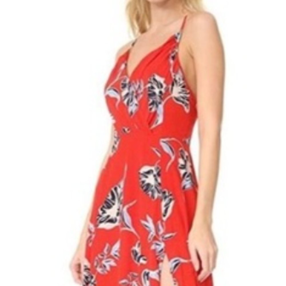 Yumi Kim Maxi Dress in Hello Beautiful Red with Blue Flowers Size XS